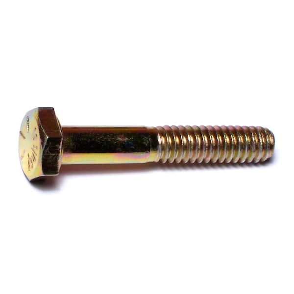 Midwest Fastener Grade 8, 1/4"-20 Hex Head Cap Screw, Zinc Yellow Steel, 1-1/2 in L, 10 PK 62844 - main